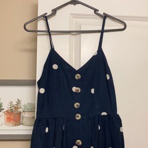 Japna Blue Polka Dot Midi Dress Size Small